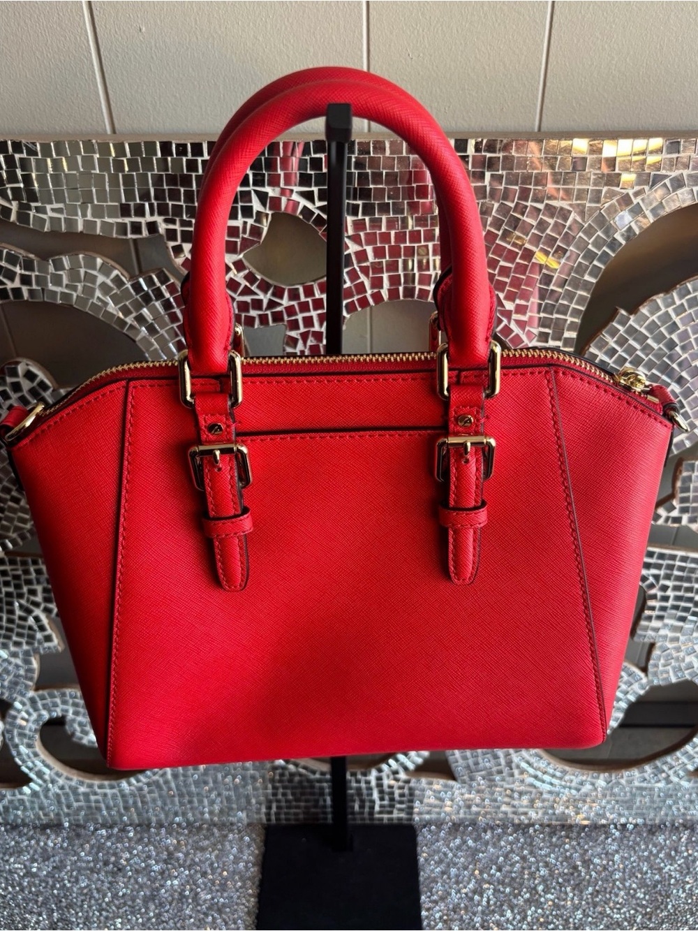 ⭐️Michael Kors Red Saffiano Leather Satchel - Picture 4 of 9
